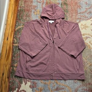 J. Jill Pure Jill Kimono Jacket Garment Dyed French Terry Beach Organic Cotton M